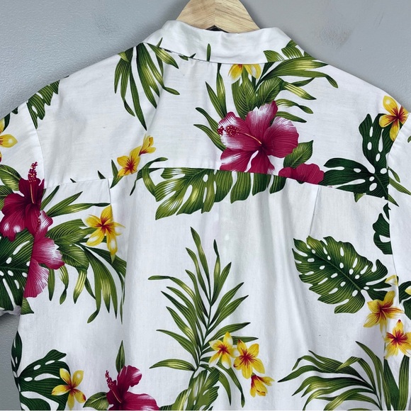 Puanani Women's Hawaiian Floral Print Tropical Cotton Button Down Size XL; Beach - Picture 4 of 9